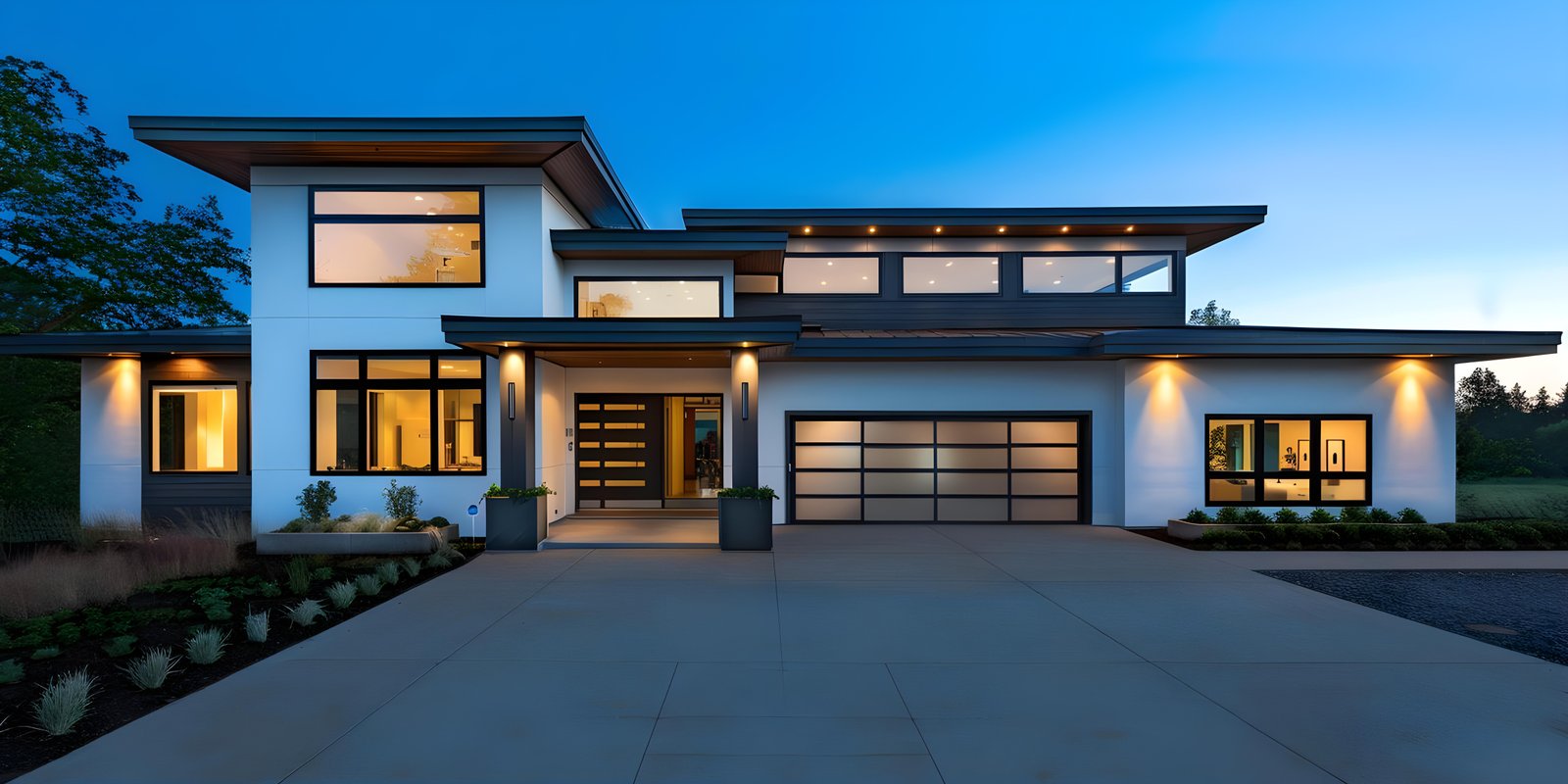 Beautiful home with modern garage door in Framingham, MA